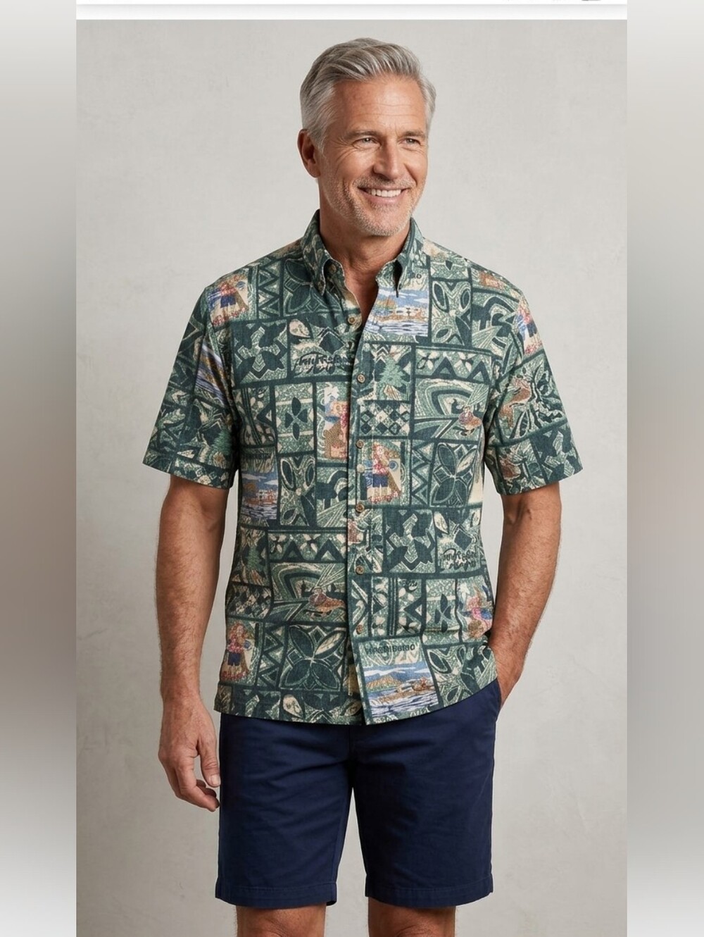 RARE Reyn Spooner XL Mele Kalikimaka 2007 Hawaiian Christmas Aloha Santa